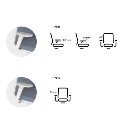 Accoudoirs réglables du siège de travail BELT