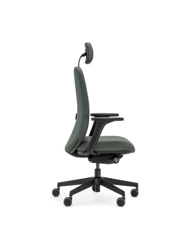 Belt siège de travail noir en plastique et tissu - réglable, confort