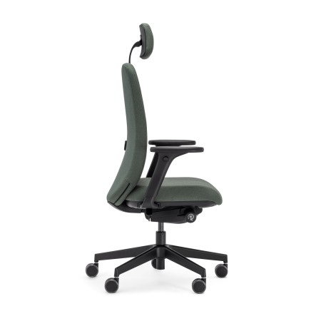 Belt siège de travail noir en plastique et tissu - réglable, confort