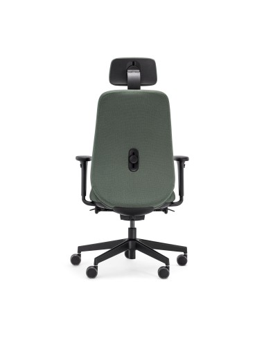 Siège de travail Belt BE 1T3 noir, base cinq branches sur roulettes dos