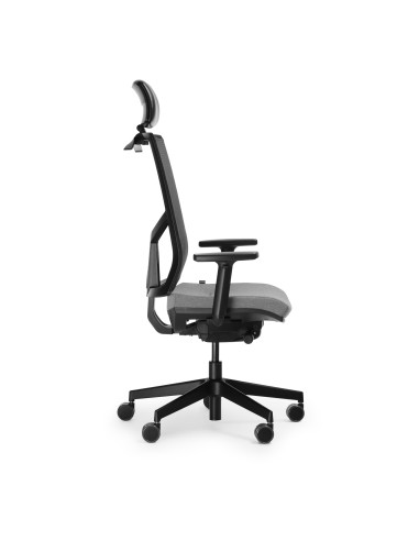 Siège de travail ergonomique noir avec appui-tête réglable et accoudoirs 4D