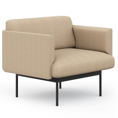 Fauteuil tapissé beige avec accoudoirs, confort et style moderne. - Fora Office