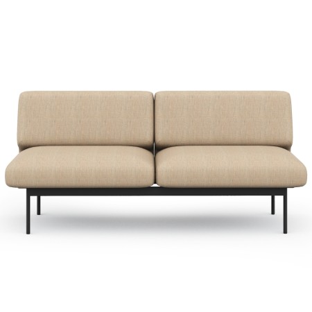 Vue de face du canapé beige, assise spacieuse et dossier confortable. - Fora Office