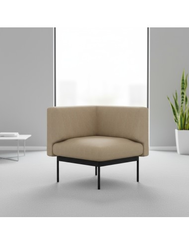 Fauteuil d’angle beige dans un espace épuré, parfait pour les zones d’attente. - Fora Office