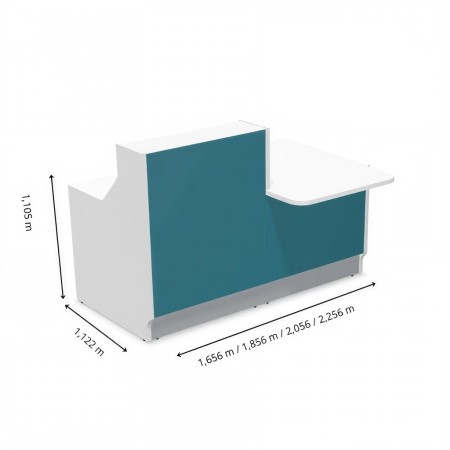 Dimensions meuble de récption sans angle et accès PMR