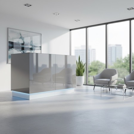 Meuble de réception gris avec led intégrée 2