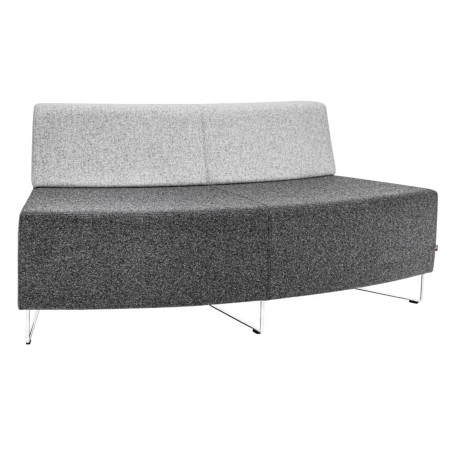 Banquette d’angle grise sur structure légère noire. - Quadra