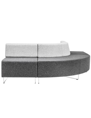 Grand module incurvé gris clair et noir en angle. - Quadra