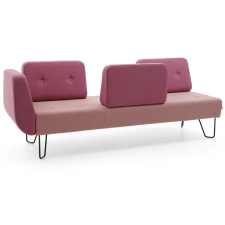 Canapé bicolore gris et violet avec accoudoirs asymétriques. - U Floe