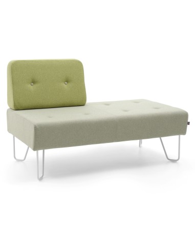 Canapé vert asymétrique avec accoudoir unique et base métal. - U Floe