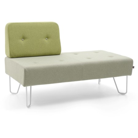 Canapé vert asymétrique avec accoudoir unique et base métal. - U Floe