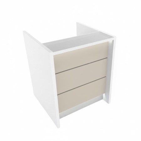 Meuble de réception droit en beige et blanc