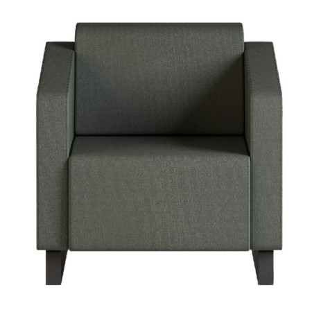 Fauteuil vert foncé avec piètement bois massif. - Voo Voo