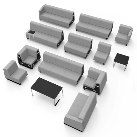 Modules gris clairs configurés pour espaces collaboratifs. - Voo Voo