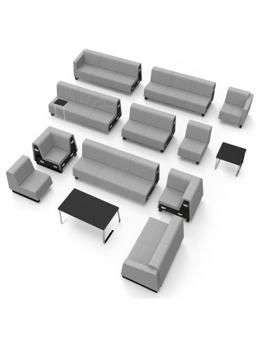 Dimensions du fauteuil carré à accoudoirs droits. - Voo Voo