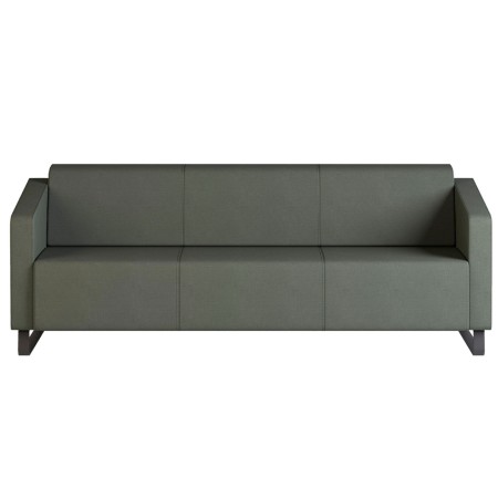 Canapé gris à dossier droit et base fine noire. - Voo Voo