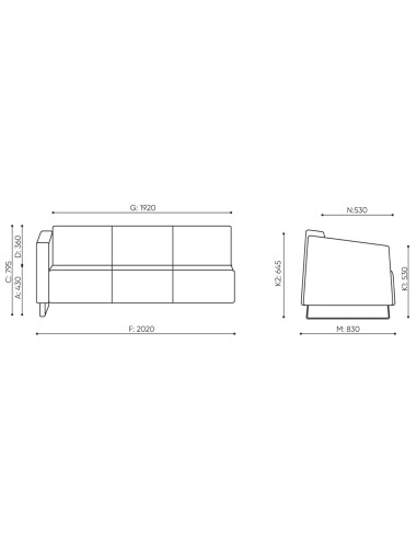 Dimensions du module d’angle compact. - Voo Voo