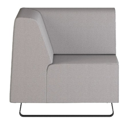 Fauteuil gris au design géométrique et piètement fin noir. - Voo Voo