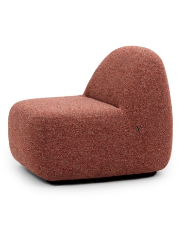 Duo de fauteuils bouclés rouges aux formes douces. - Jelly