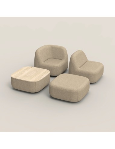 Ensemble de modules bouclés beiges de différentes formes. - Jelly