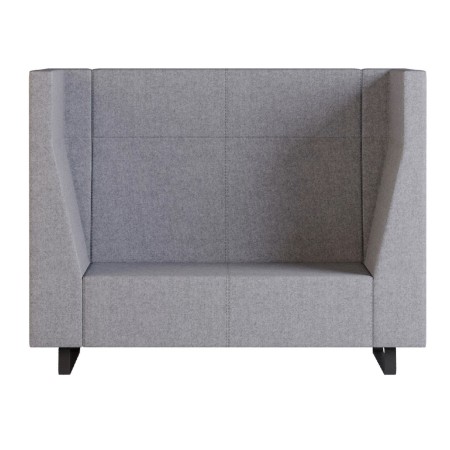 Fauteuil double acoustique beige clair avec parois hautes et forme enveloppante. - Voo Voo Box