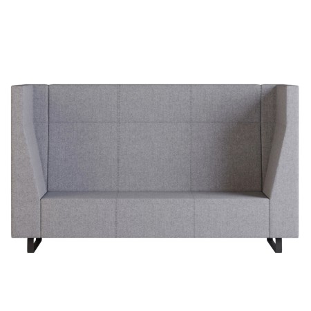 Module Voo Voo Box gris clair avec haut dossier et accoudoirs épais pour plus d’intimité. - Voo Voo Box