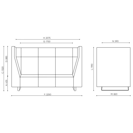 Dimensions du Voo Voo Box, vues de face et de dessus. - Voo Voo Box