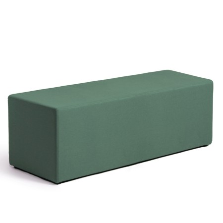 Pouf allongé Long Cube en tissu vert, au design sobre et linéaire. - Long Cube