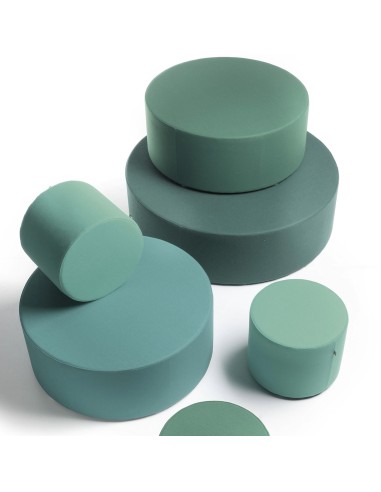 Poufs Rondo XL verts empilés de différentes tailles. - Rondo XL