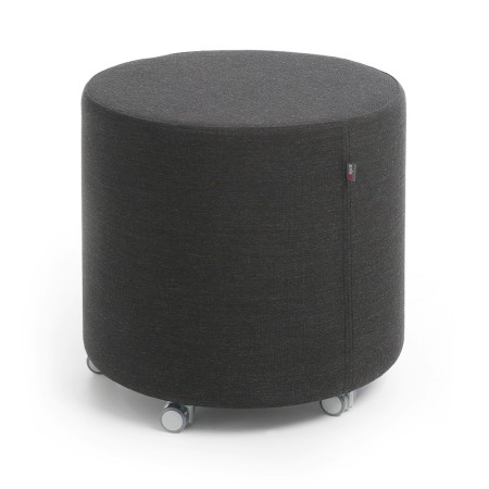 Pouf Rondo Small gris foncé avec roulettes intégrées. - Rondo Small