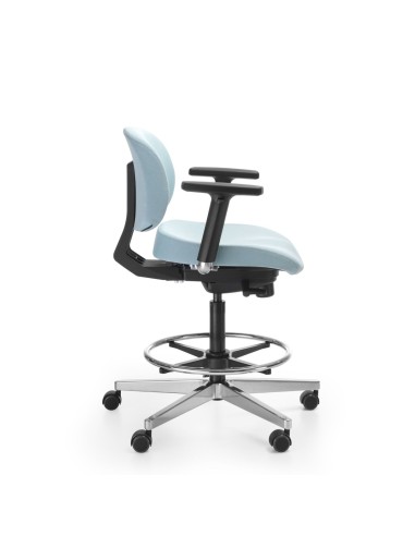 Tabouret haut assis-debout avec repose-pieds et accoudoirs Lift LF 10R