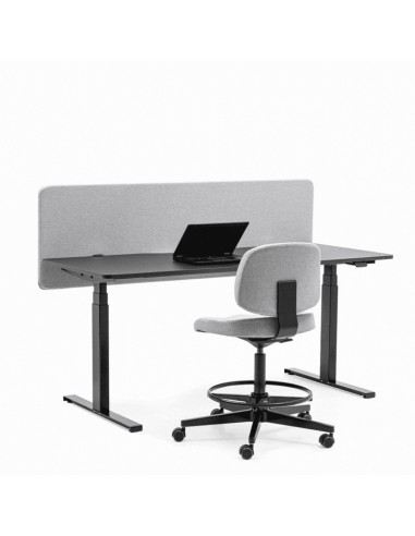 GIF bureau assis-debout avec tabouret réglable sur roulettes Lift 10RE