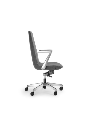 chaise réunion dossier moyen avec accoudoirs LUMI profil