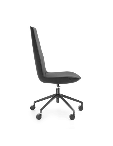 Profil de la chaise de bureau confortable LUMI 5R2 noire et moderne