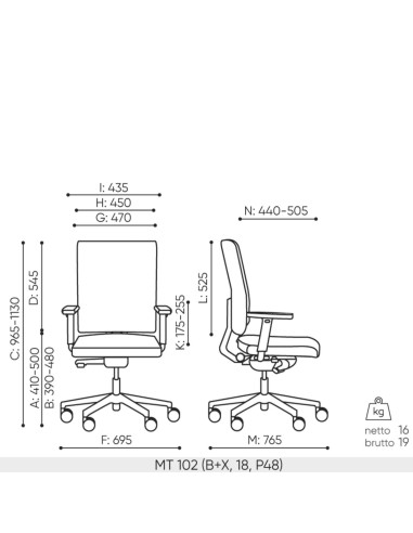 Dimensions MT mate 102