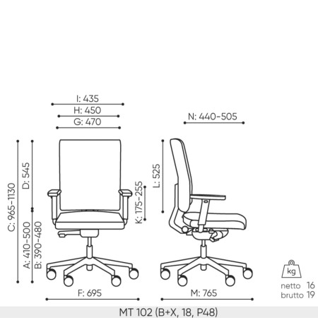 Dimensions MT mate 102