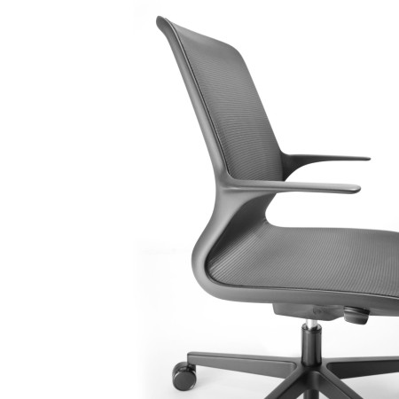 Fauteuil pivotant design noir Ovidio OV 1M2 vue latérale