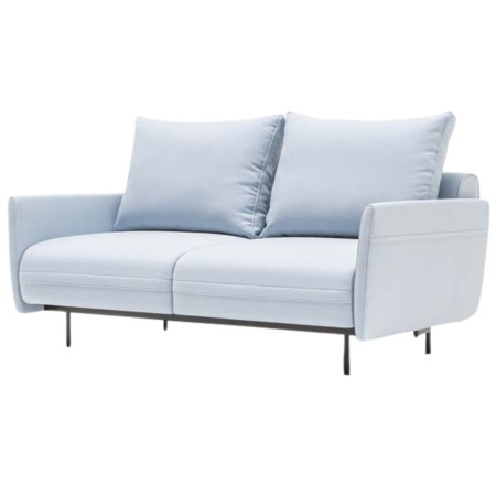 canapé 2 places bleu clair avec accoudoirs fins – Lotus