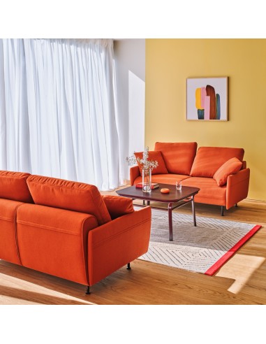 canapés professionnels orange pour espace d’accueil – Lotus design Yonoh Studio