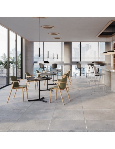 Chaise bois avec accoudoirs et confortable - Relief Wood 