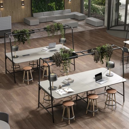 Table haute modulable grand format pour open space moderne – ROUND Multipurpose