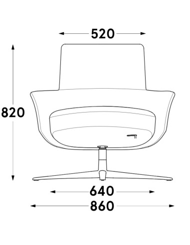 Dimensions fauteuil Grand Grace inclinable avec mesures frontal – monbureau