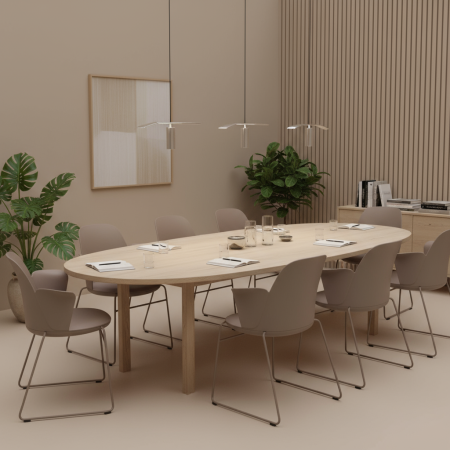 Chaise de réunion Haali HL 270 P avec accoudoirs – vue 34 avant taupe 2