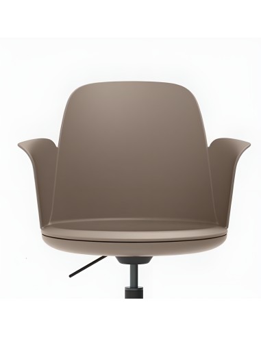 coque en plastique recyclé de la chaise Haali coloris taupe avec accoudoirs