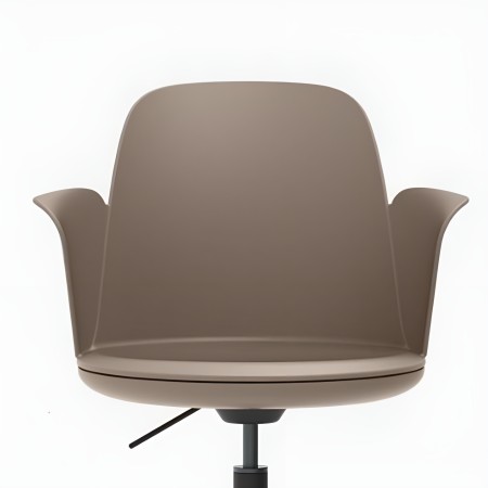 coque en plastique recyclé de la chaise Haali coloris taupe avec accoudoirs