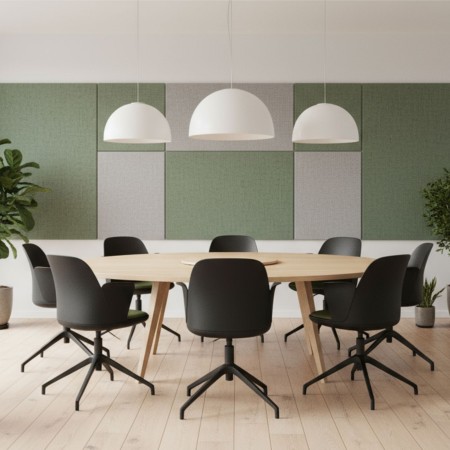 Salle de réunion avec chaises pivotantes Haali avec accoudoirs et coussins