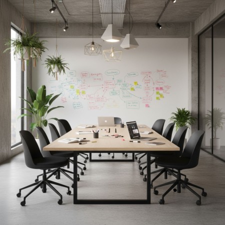 chaise de réunion Haali HL 5R en plastique recyclé avec base noire 5 branches 2