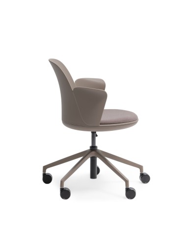 Chaise de réunion Haali HL 5R P avec accoudoirs et roulettes – vue de profil