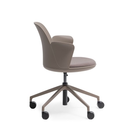 Chaise de réunion Haali HL 5R P avec accoudoirs et roulettes – vue de profil