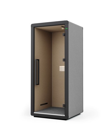 Cabine acoustique Flathouse isolée, finition tissu gris clair. - Flathouse